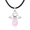 Angel Natural Rose Quartz Pendant Necklaces OH8264-09-1