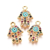 Brass Micro Pave Cubic Zirconia Charms KK-G391-09G-1