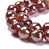 Electroplated Natural Agate Round Beads Strands G-L598-A01-03C-4