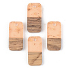Transparent Resin & Walnut Wood Pendants RESI-S389-044A-B04-1