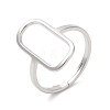 Non-Tarnish 304 Stainless Steel Hollow Rectangle Adjustable Ring for Women RJEW-M149-31P-3