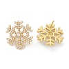 Snowflake Brass & ABS Imitation Pearl Stud Earrings EJEW-M077-03G-2