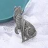 Persian Cat Alloy Brooches JEWB-Q004-03AS-3