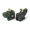 Natural Moss Agate Carved Pendants G-H357-01G-11-2