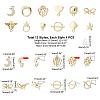 48Pcs Heart & Star & Moon & Geometry Alloy Stud Earring Findings PALLOY-PH0001-83LG-5