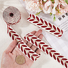 3 Yards Polyester Leaf Jacquard Ribbons LS-SRIB-WH20020-020F-3