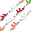 304 Stainless Steel Enamel Coral Link Chains CHS-F023-01H-P-1