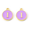 Golden Plated Alloy Enamel Charms X-ENAM-S118-10I-1