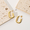 Simple Oval Stainless Steel Stud Earrings IP5325-2