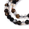 Natural Black Agate Beads Strands G-T143-09-3
