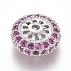 Brass Micro Pave Cubic Zirconia Spacer Beads ZIRC-L085-61P-1
