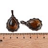 Natural Tiger Eye Teardrop Pendants G-K363-01R-03-3