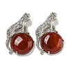 Natural Carnelian(Dyed & Heated) Half Round Pendants G-F766-06AS-06-1