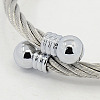 Trendy Men 304 Stainless Steel Torque Bangles BJEW-L087-01-2