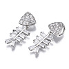 Brass Micro Pave Clear Cubic Zirconia Pendants ZIRC-S069-003P-3