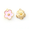 Light Gold Plated Alloy Enamel Pendants ENAM-R136-16B-2