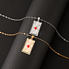 Brass Red Enamel Love Tarot Card Pendant Necklaces WH-WGEA1FC-01-3