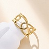 Oval 304 Stainless Steel Open Cuff Ring for Women RJEW-Z083-03G-01-2