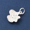 925 Sterling Silver Flower Charms with Jump Rings and 925 Stamp STER-M021-02S-03-2