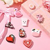 10Pcs 10 Styles Valentine's Day theme Food Grade Eco-Friendly Silicone Focal Beads SIL-YW0001-33-6