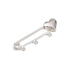 Heart Brass Brooch Findings KK-Z132-01P-01-2