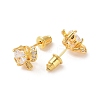 Rack Plating Brass Micro Pave Cubic Zirconia Stud Earrings EJEW-I304-06G-3