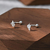 S999 Fine Silver Stud Earrings EJEW-A127-04S-2