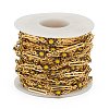 Handmade Golden Brass Enamel Link Chains CHC-K011-18G-01-3