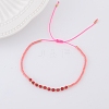 2mm Faceted Natural Tourmaline Beaded Braided Adjustable Bracelets for Women PF2854-2-1