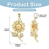 2Pcs 2 Colors Brass Micro Pave Cubic Zirconia with Resin Pendants KK-YW0004-47-3