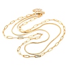 304 Stainless Steel Double Layer Paperclip Chain & Square Snake Chain Necklaces for Women NJEW-G140-01C-G-1