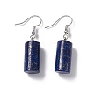 Natural Lapis Lazuli Cylindrical Dangle Earrings EJEW-D188-01P-03-1