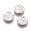 Tarnish Resistant 304 Stainless Steel Textured Pendants STAS-I098-01-8mm-P-3