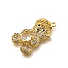 Rack Plating Brass Micro Pave Cubic Zirconia Pendants KK-L226-006G-09-2