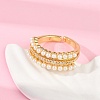 Brass Micro Pave Clear Cubic Zirconia Open Cuff Rings RJEW-G343-05G-3