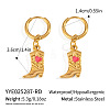 304 Stainless Steel Shoes with Heart Hoop Earrings KC5078-8-1