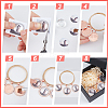 2Pcs 2 Colors Iron Rhinestone Multi-strand Stretch Round Oval Charms Bracelets BJEW-DR00009-3