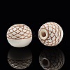 Painted Natural Wood Beads WOOD-S057-072S-3