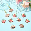 36Pcs 18 Styles Cute Printed Alloy Pendants ENAM-SZ0004-27-4