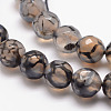 Natural Dragon Veins Agate Bead Strands G-K166-07F-8mm-04-3