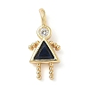 Brass Micro Pave Cubic Zirconia Pendants ZIRC-I356-17G-B03-1