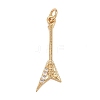 Rack Plating Brass Clear Cubic Zirconia Pendants LS-KK-M229-26G-1