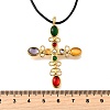 304 Stainless Steel Cubic Zirconia Pendant Necklaces NJEW-H070-03G-5