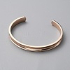 304 Stainless Steel Grooved Open Cuff Bangle for Women BJEW-WH0009-11RG-2