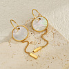 304 Stainless Steel Natural Shell Stud Earrings WG6211B-01-1