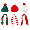 SUPERFINDINGS 48Pcs 6 Style Christmas Mini Knitting Wool Yarn Scarf & Hats AJEW-FH0003-79-1