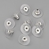 Brass Bullet Clutch Bullet Clutch Earring Backs with Pad KK-C3213-S-2