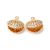 Brass Micro Pave Clear Cubic Zirconia Charms KK-Z112-32G-1