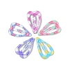 10Pcs 5 Colors Tartan Pattern Epoxy Resin Snap Hair Clip PHAR-P009-01E-2