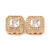 Brass Micro Pave Clear Cubic Zirconia Beads KK-S389-29G-1